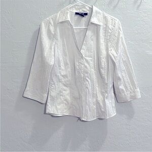 Style & Co Petite Women’s 3/4 White Blouse - 8P